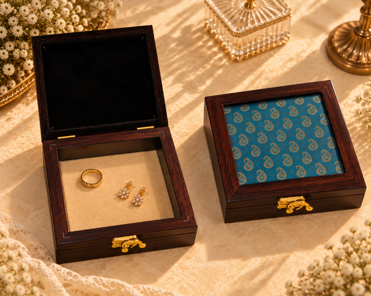 Handcrafted Wooden Serving and Decorative Jewellery box