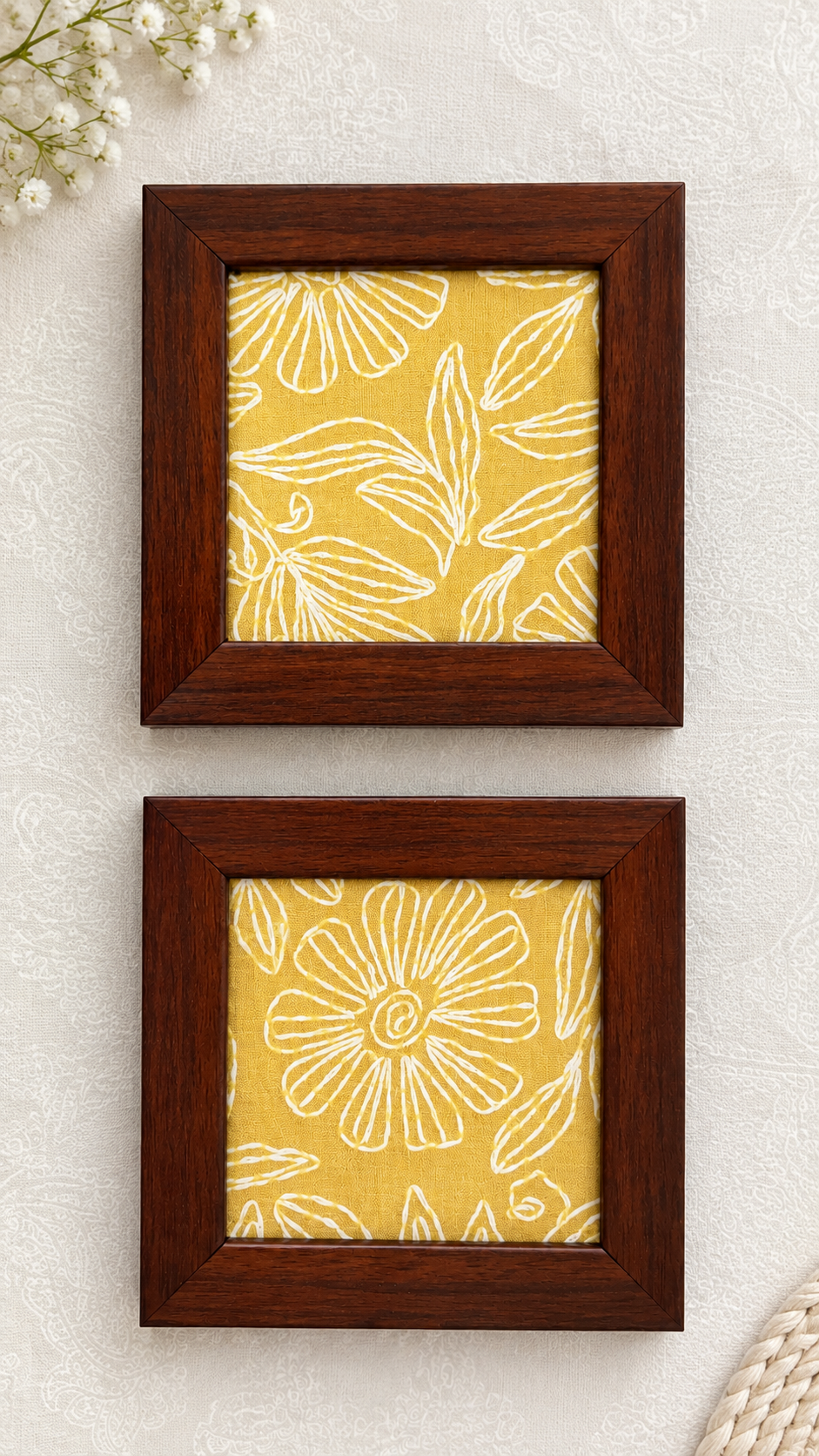 Handcrafted Wooden Serving and Decorative Coasters (Set of Two) Size (4x4)