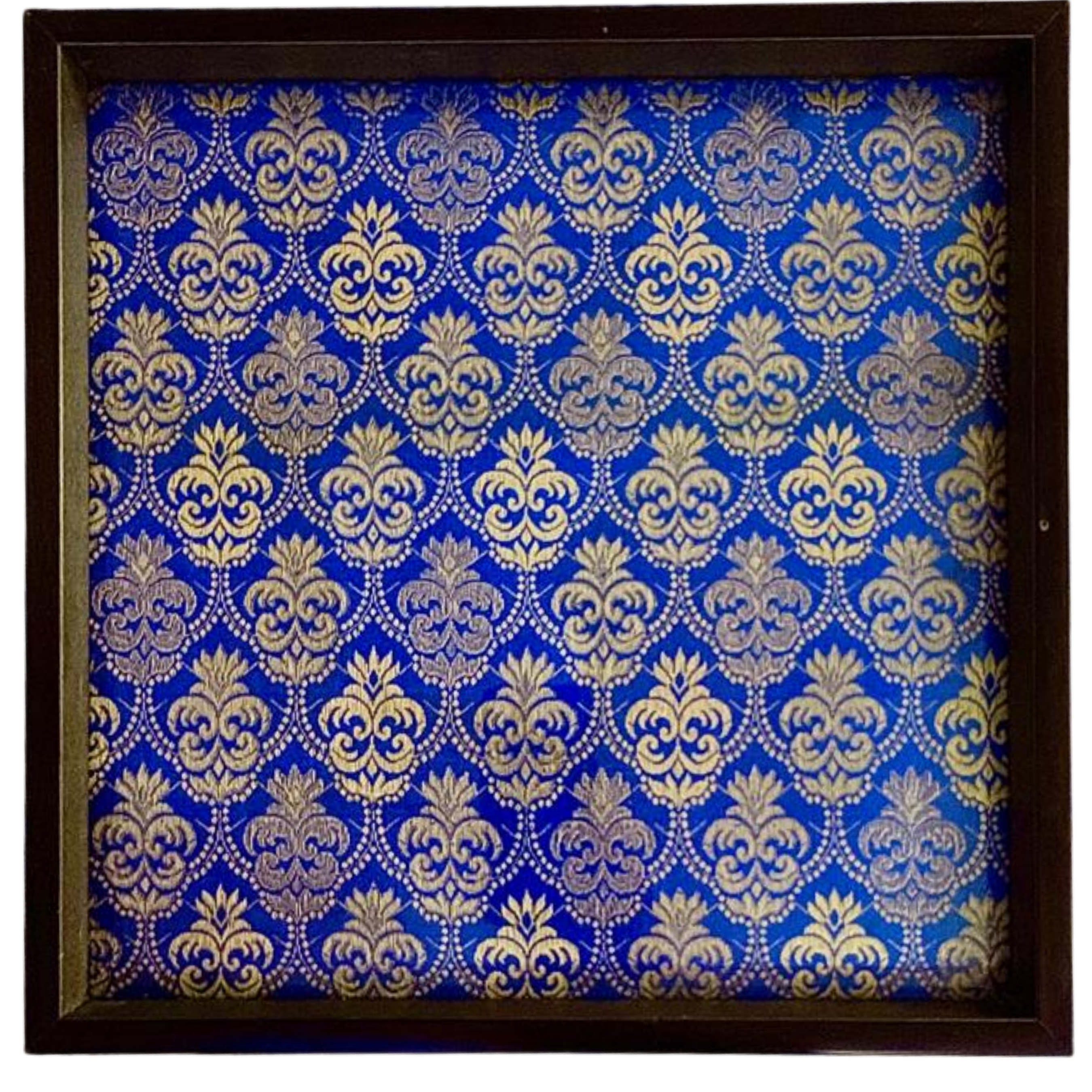 Handcrafted Chikankari Wooden Decorative Tray