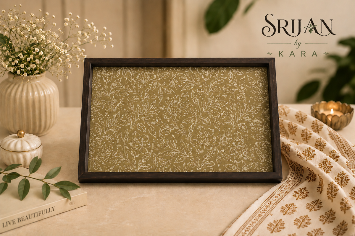 Handcrafted Wooden Serving & Decorative Tray for Home Decor- Lemon Yellow