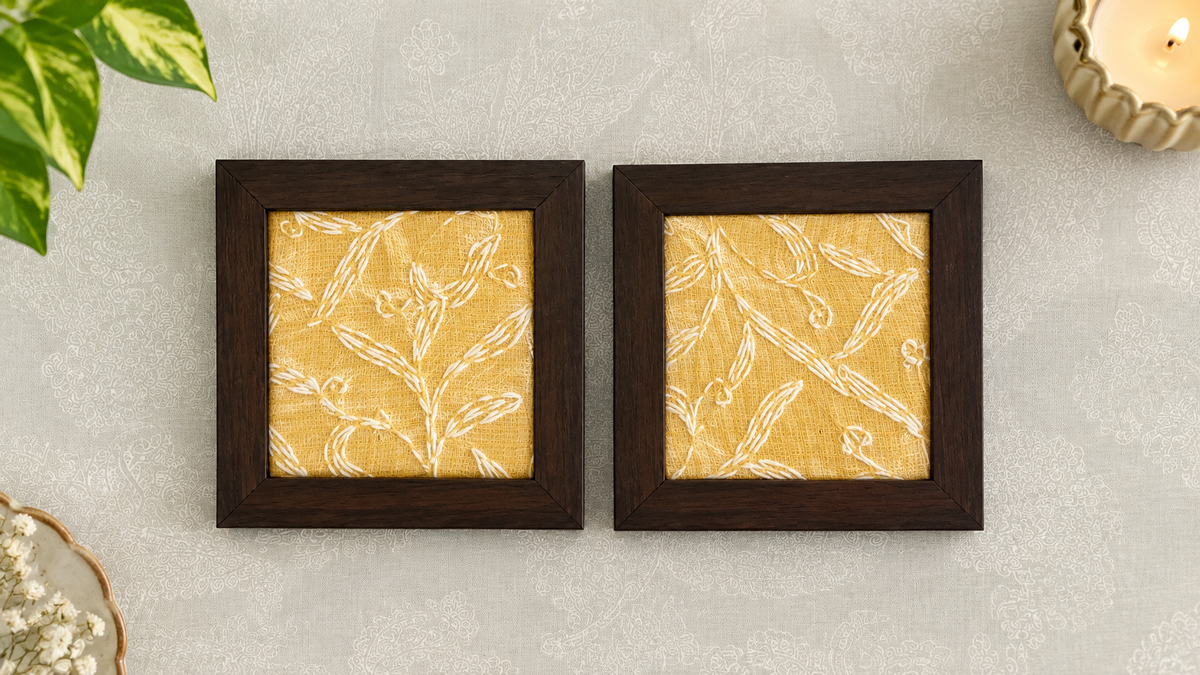 Handcrafted Wooden Serving and Decorative Coasters (Set of Two) Size (4x4)